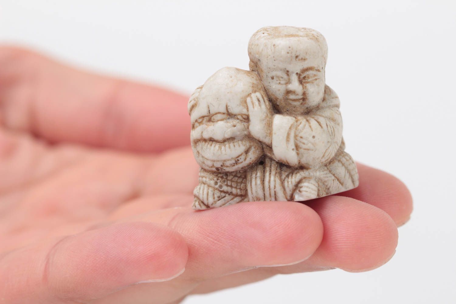 Handmade miniature netsuke figurine decorative statuette contemporary sculpture photo 5