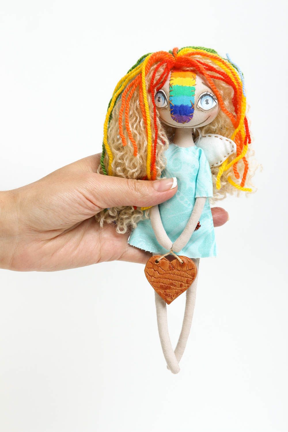 Кукла ручной работы кукла из ткани хлопковой авторская кукла с росписью фото 5