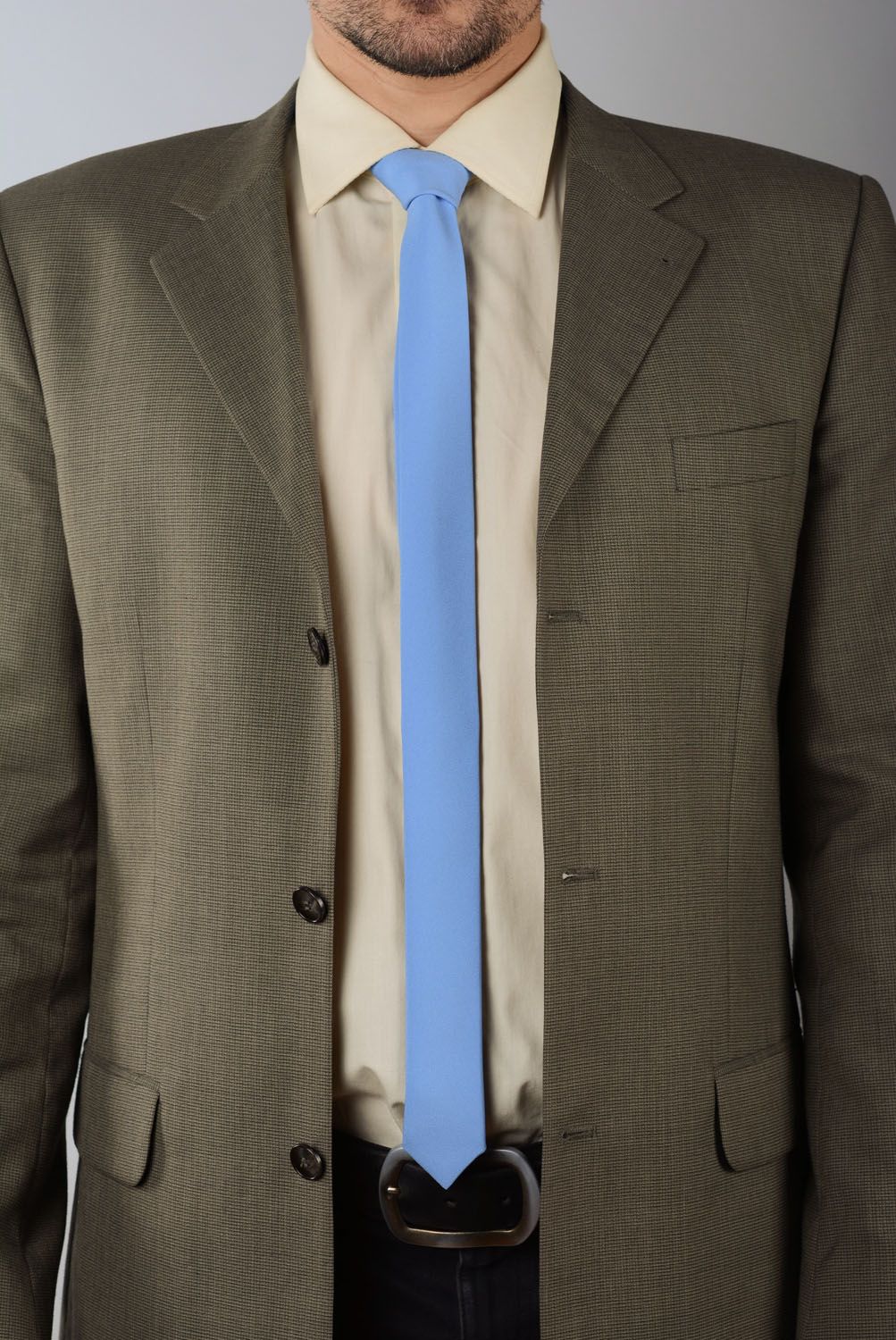 Cravate en gabardine fine faite main photo 1