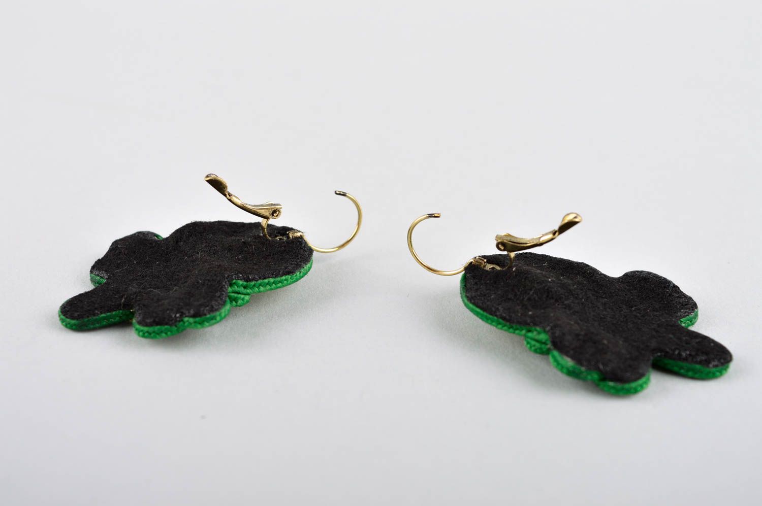 Handmade grüne Soutache Ohrringe Designer Schmuck Accessoire für Frauen  foto 5