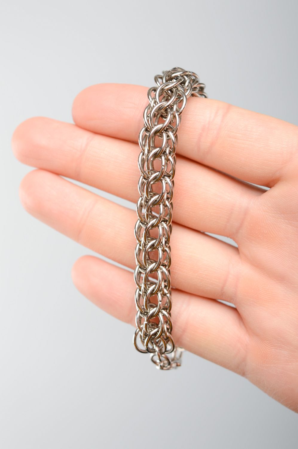 Chainmail metal bracelet photo 4