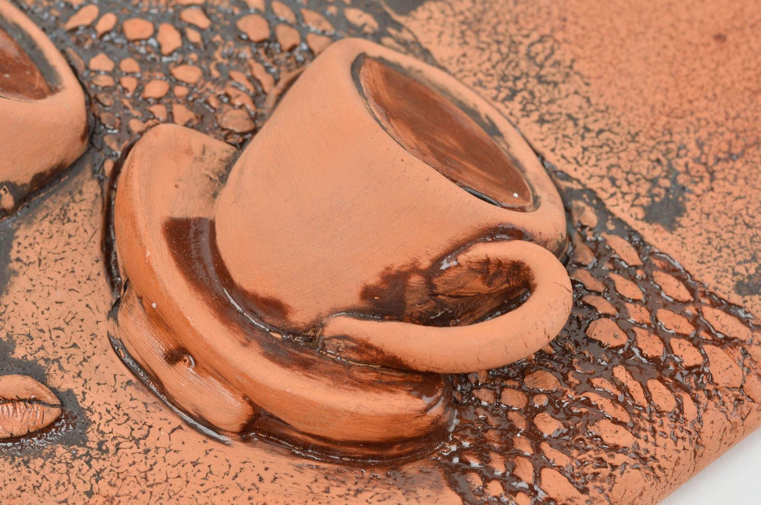 Керамическое панно натюрморт из красной глины для декора кухни или столовой фото 5
