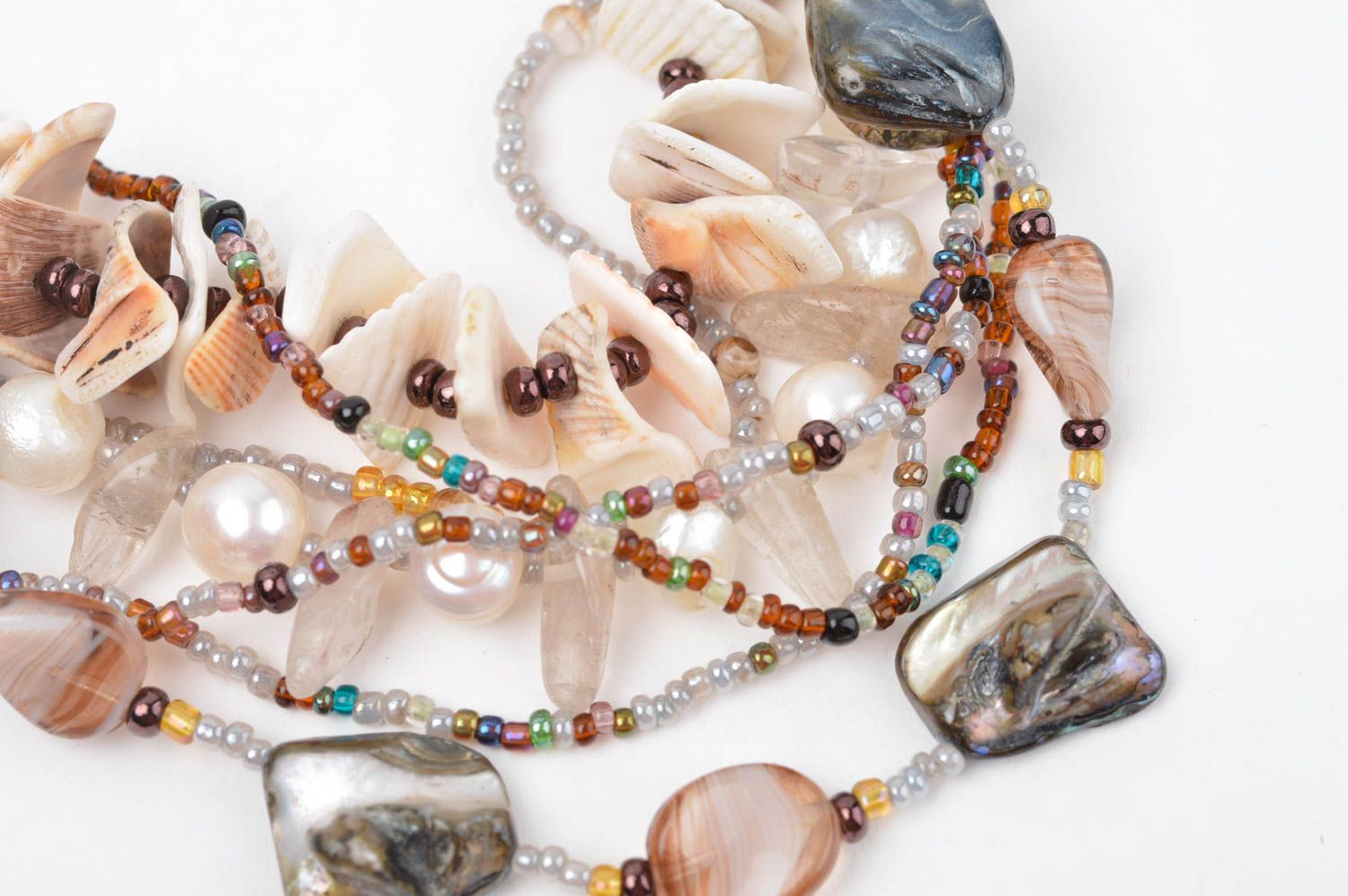Collier perles de rocaille fait main Bijou femme multirangs Accessoire mode photo 3
