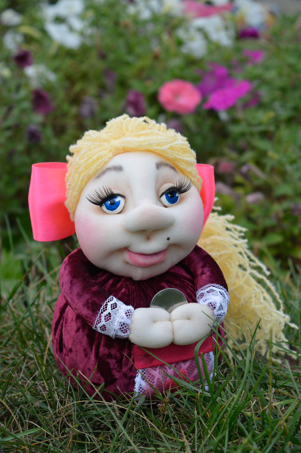Künstler Deko Puppe schöne stilvolle Puppe aus Stoff Haus Deko Geschenk für Frau foto 1