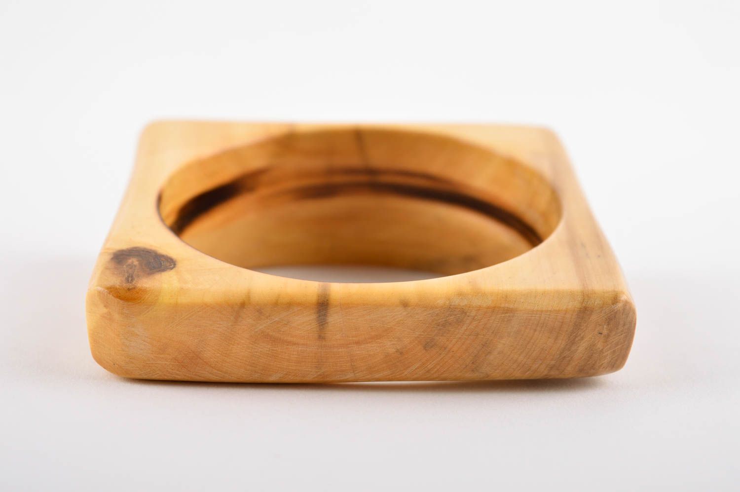 Pulsera de madera artesanal regalo original accesorio para mujer cuadrada foto 4