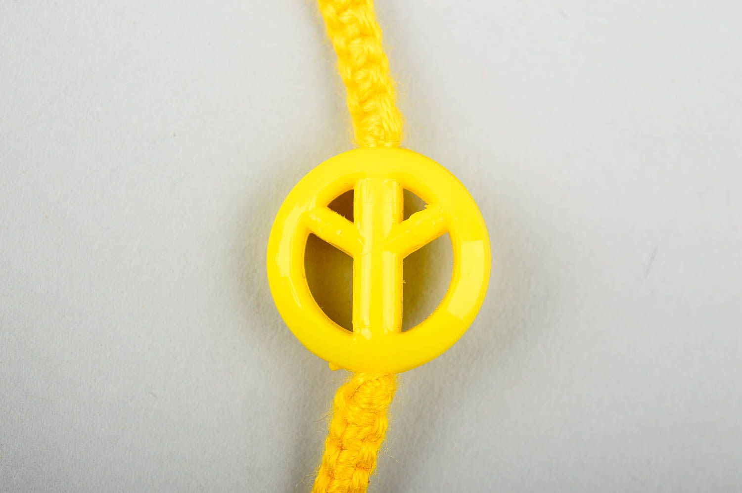 Handmade bright yellow bracelet unusual textile bracelet elegant jewelry photo 4