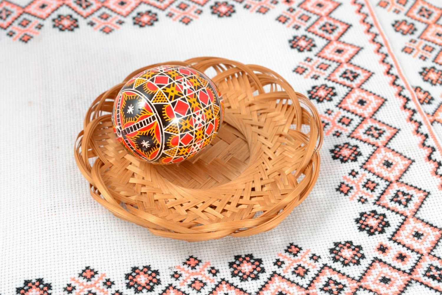 Painted egg with sacral symbols photo 1