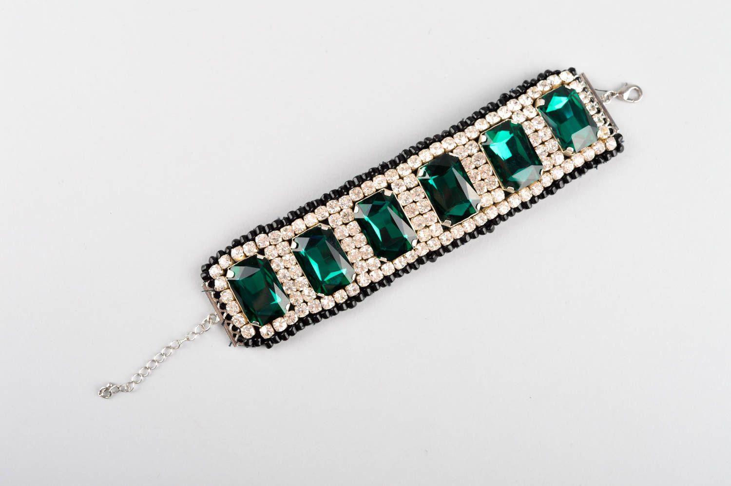 Fashionable wrist bracelet handmade crystal bijouterie accessory for women photo 5