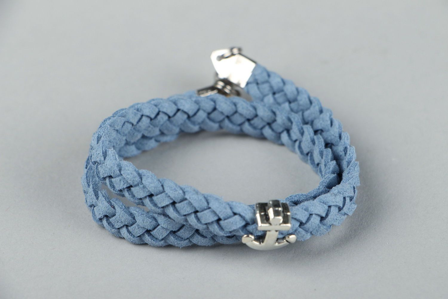 Suede bracelet with anchor photo 2