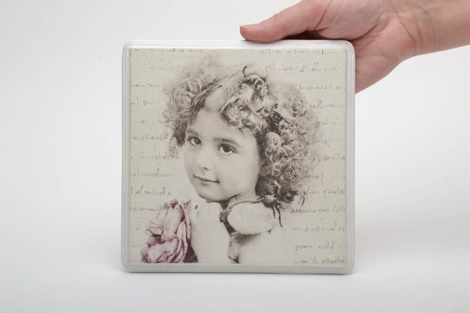 Decoupage wall panel with an image of girl photo 5