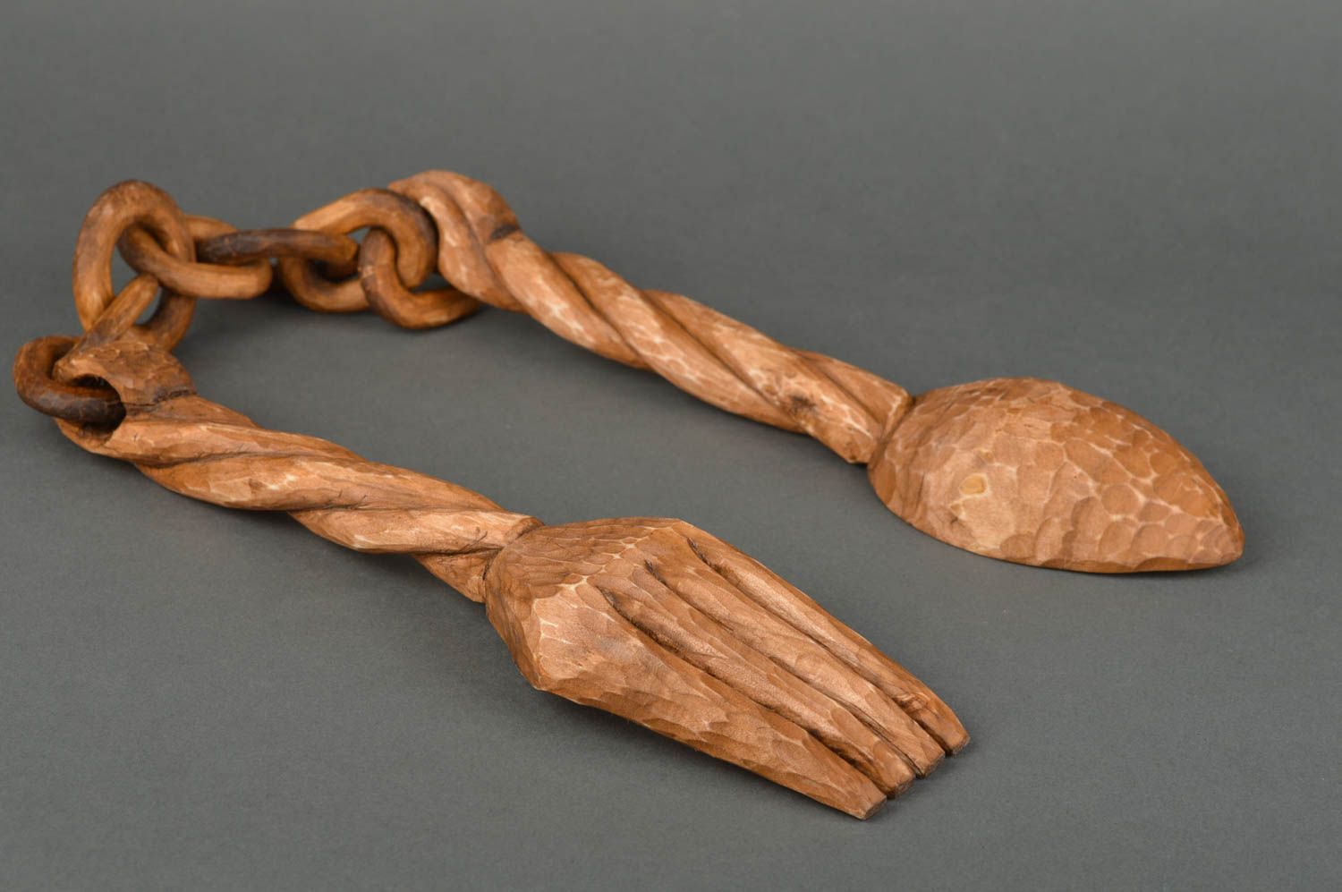 Tenedor y cuchara de madera hechas a mano utensilios de cocina regalo original foto 5