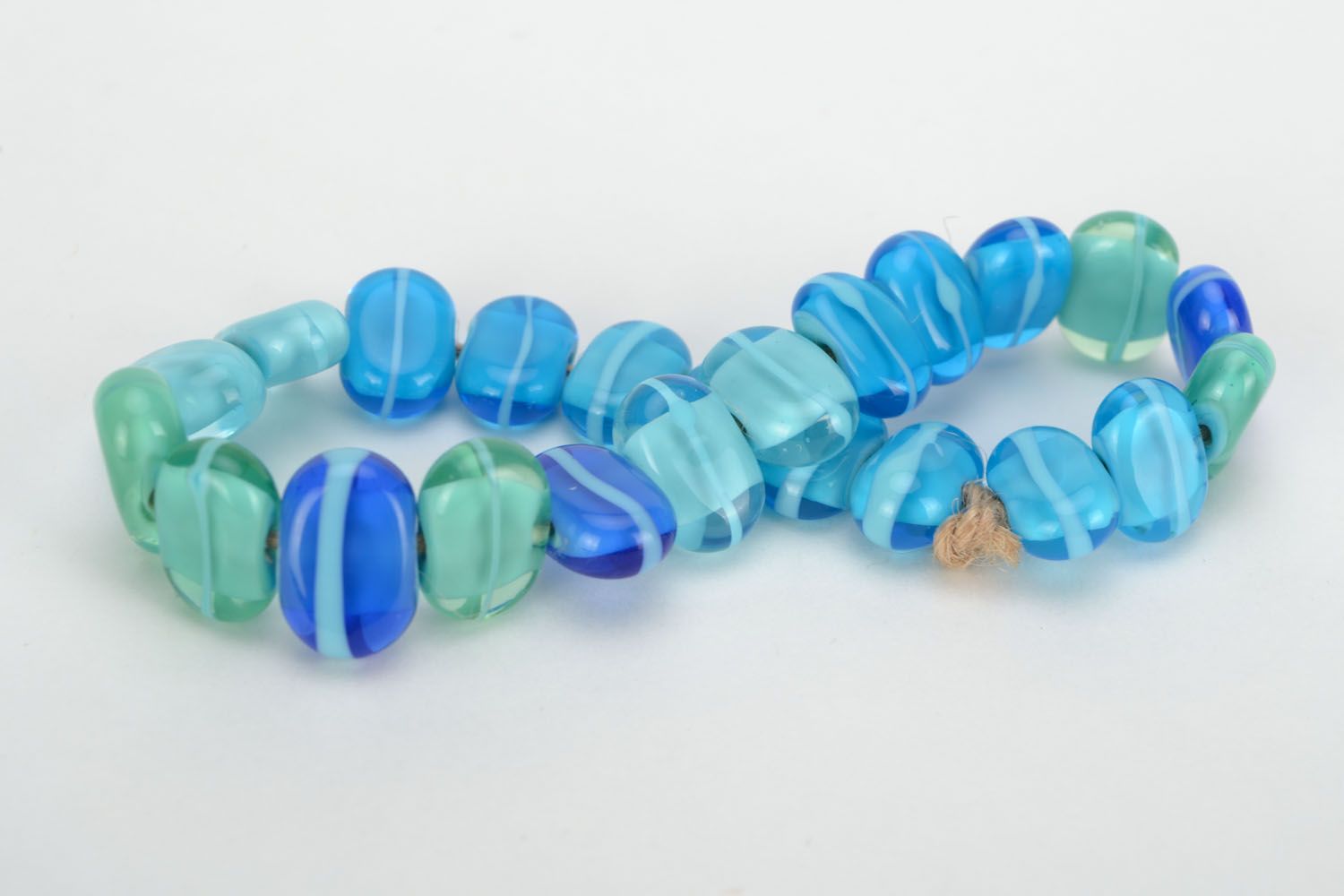 Glass beads in blue color palette photo 4