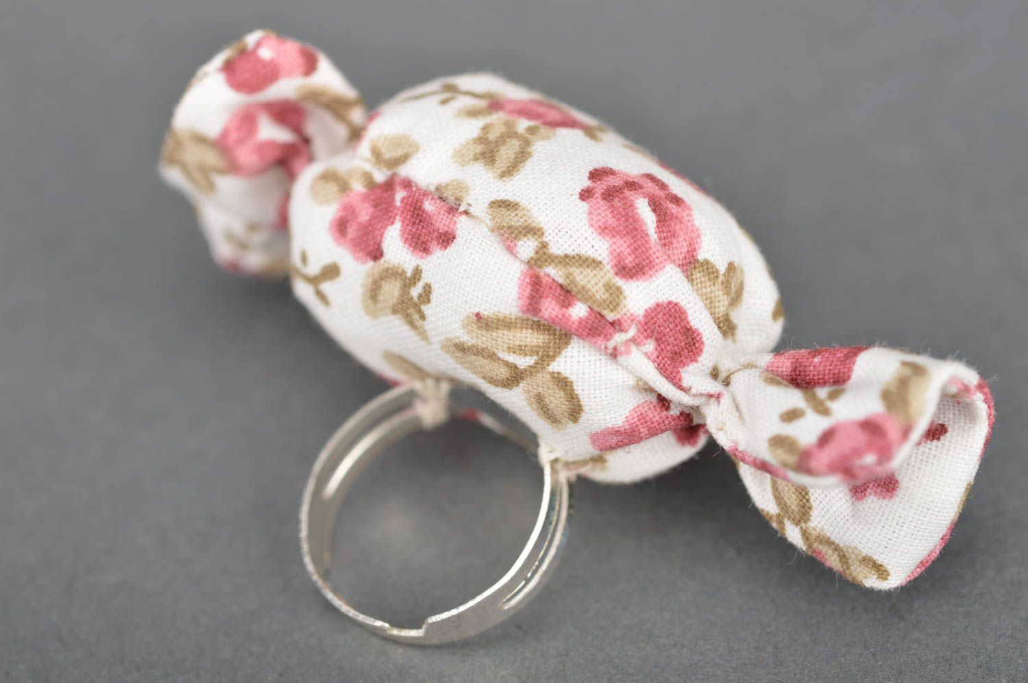 Handmade ring for children soft accessory for girl baby jewelry fabric toy photo 5