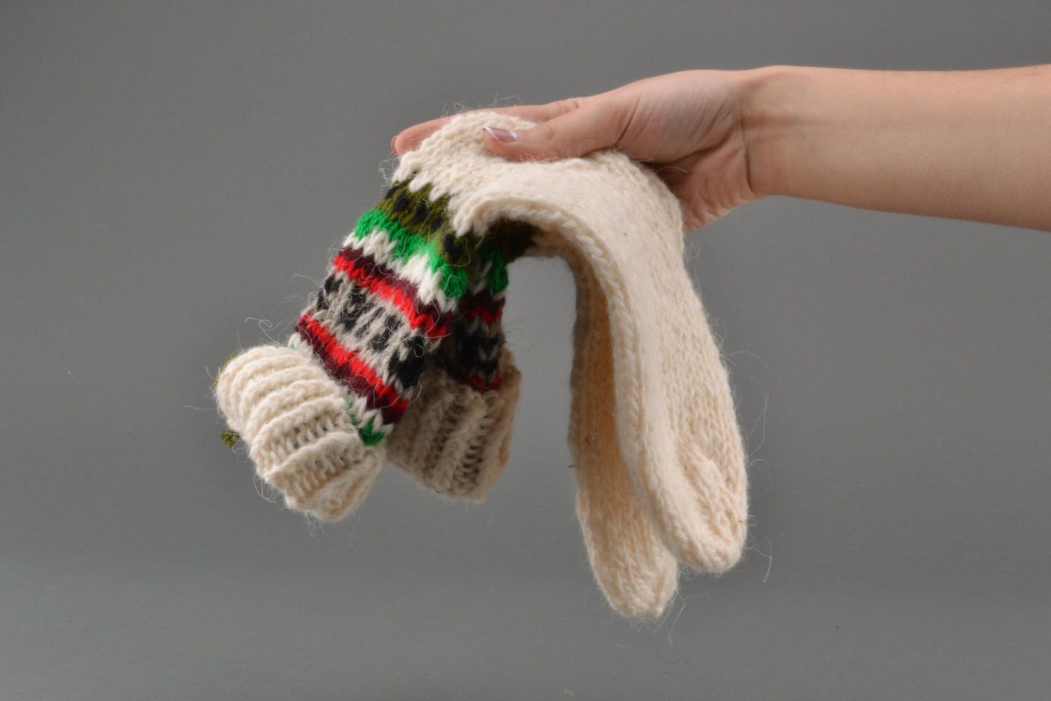 Calcetines de lana tejidos a mano foto 5