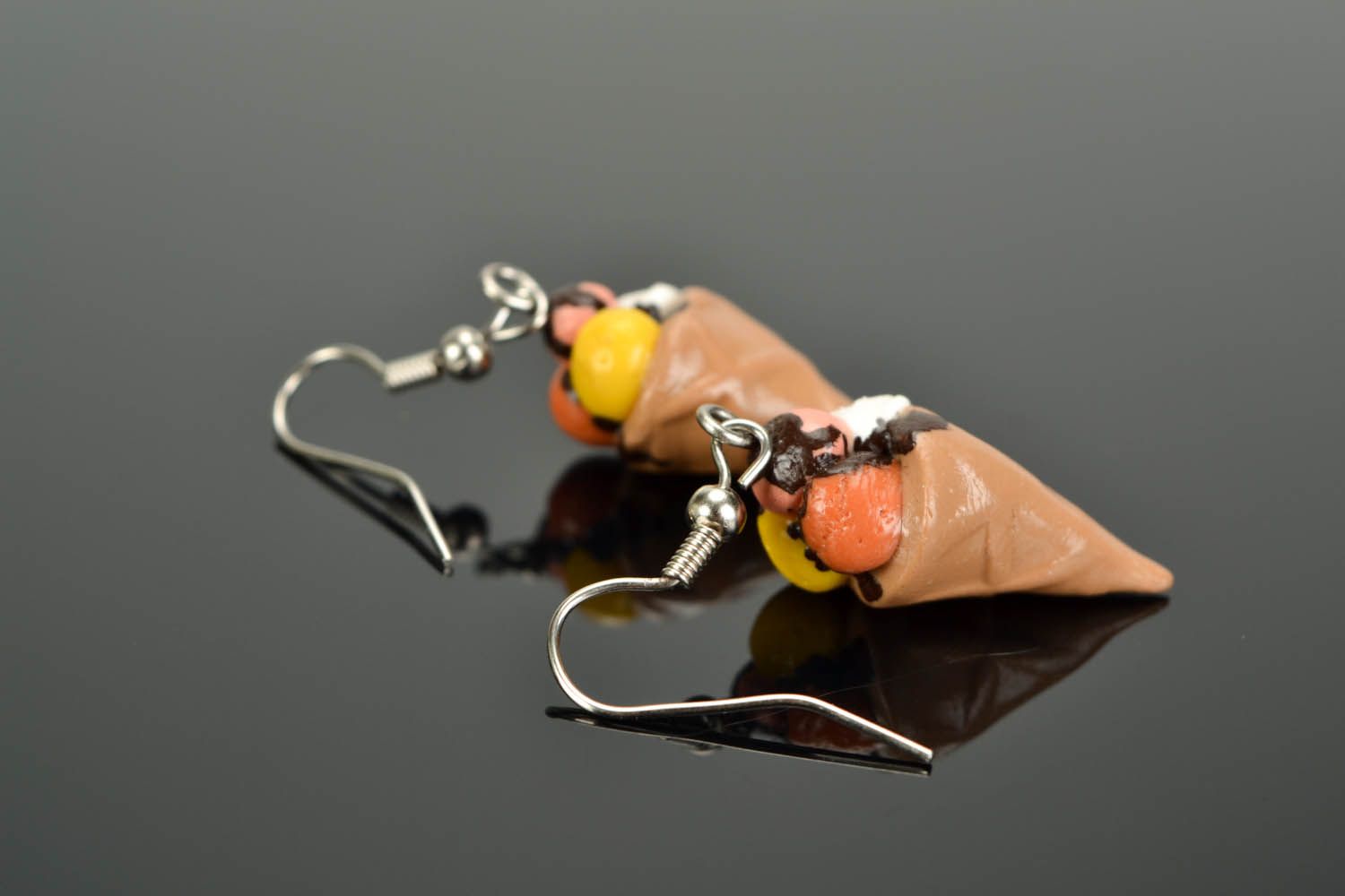 Polymer clay earrings Ice Cream photo 1