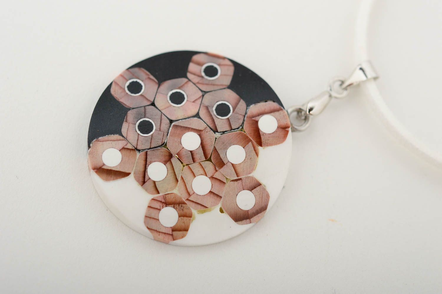 Handmade pendant unusual gift designer jewelry wooden pendant gift for her photo 5