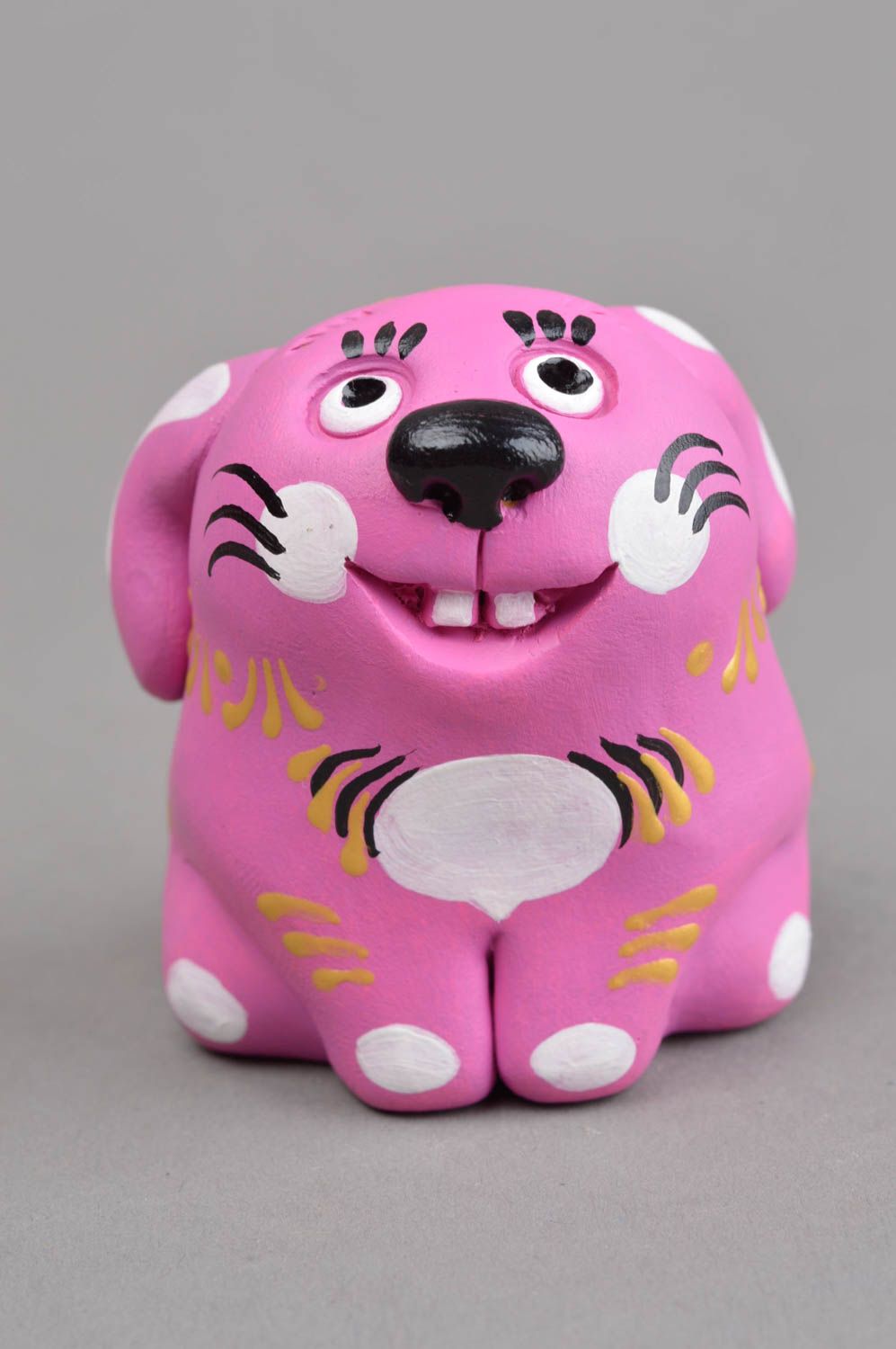 Clay whistle handmade ceramic statuette present for children clay animal whistle photo 2