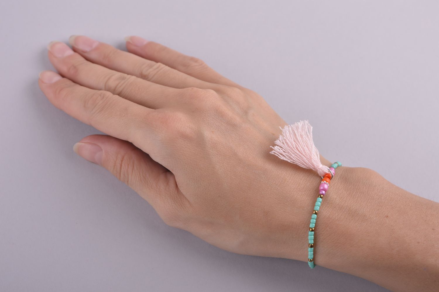 Bracelet perles rocaille Bijou fait main frange design Accessoire femme photo 5