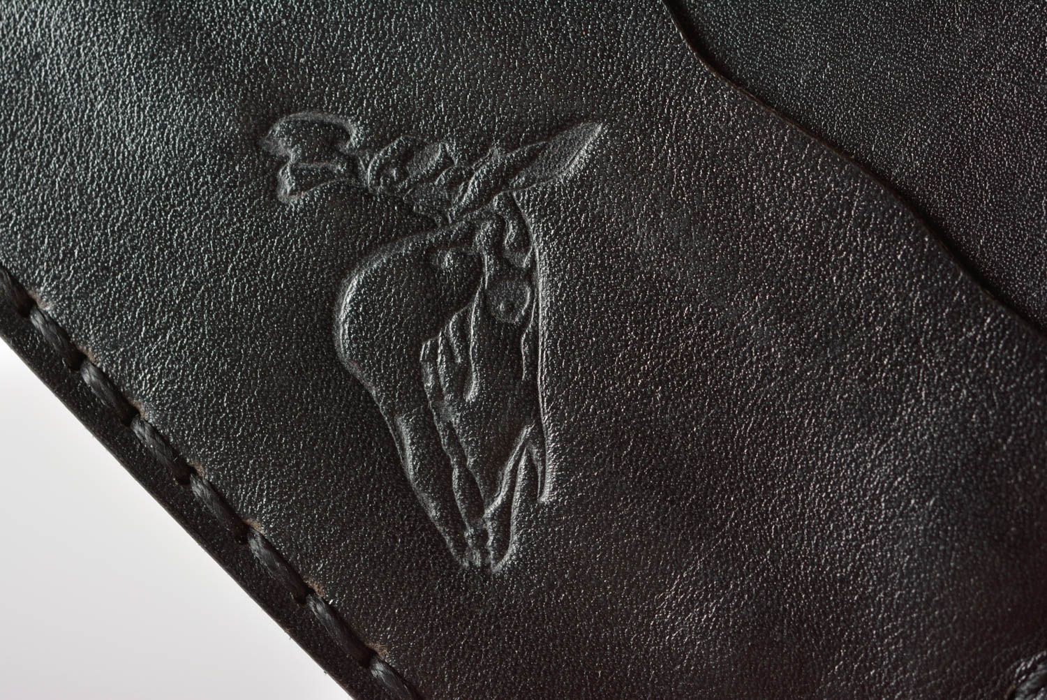 Мужское портмоне ручной работы кожаный кошелек аксессуар для мужчин черный фото 3