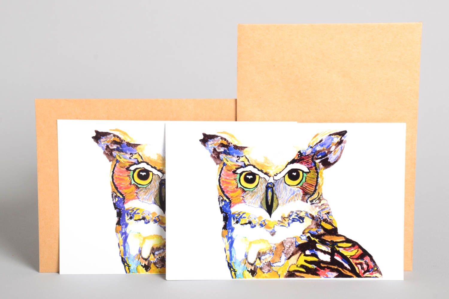 Открытки ручной работы красивые открытки две поздравительные открытки Птицы фото 2