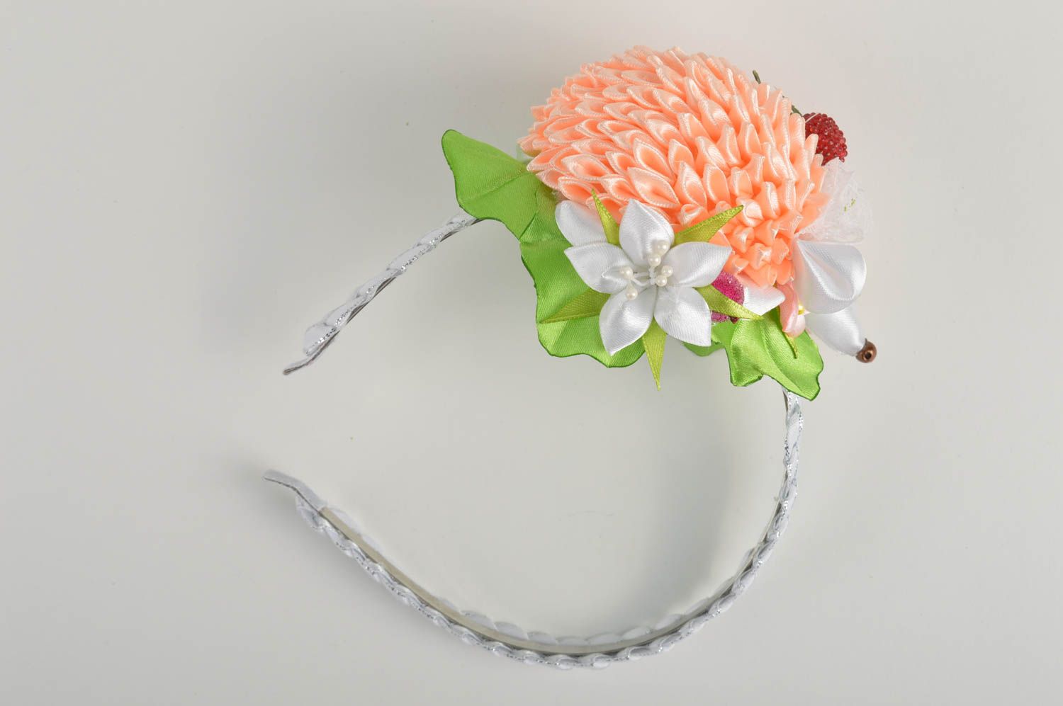 Blumen Haarreif handgefertigt Accessoire für Frauen Haar Schmuck Igel foto 2