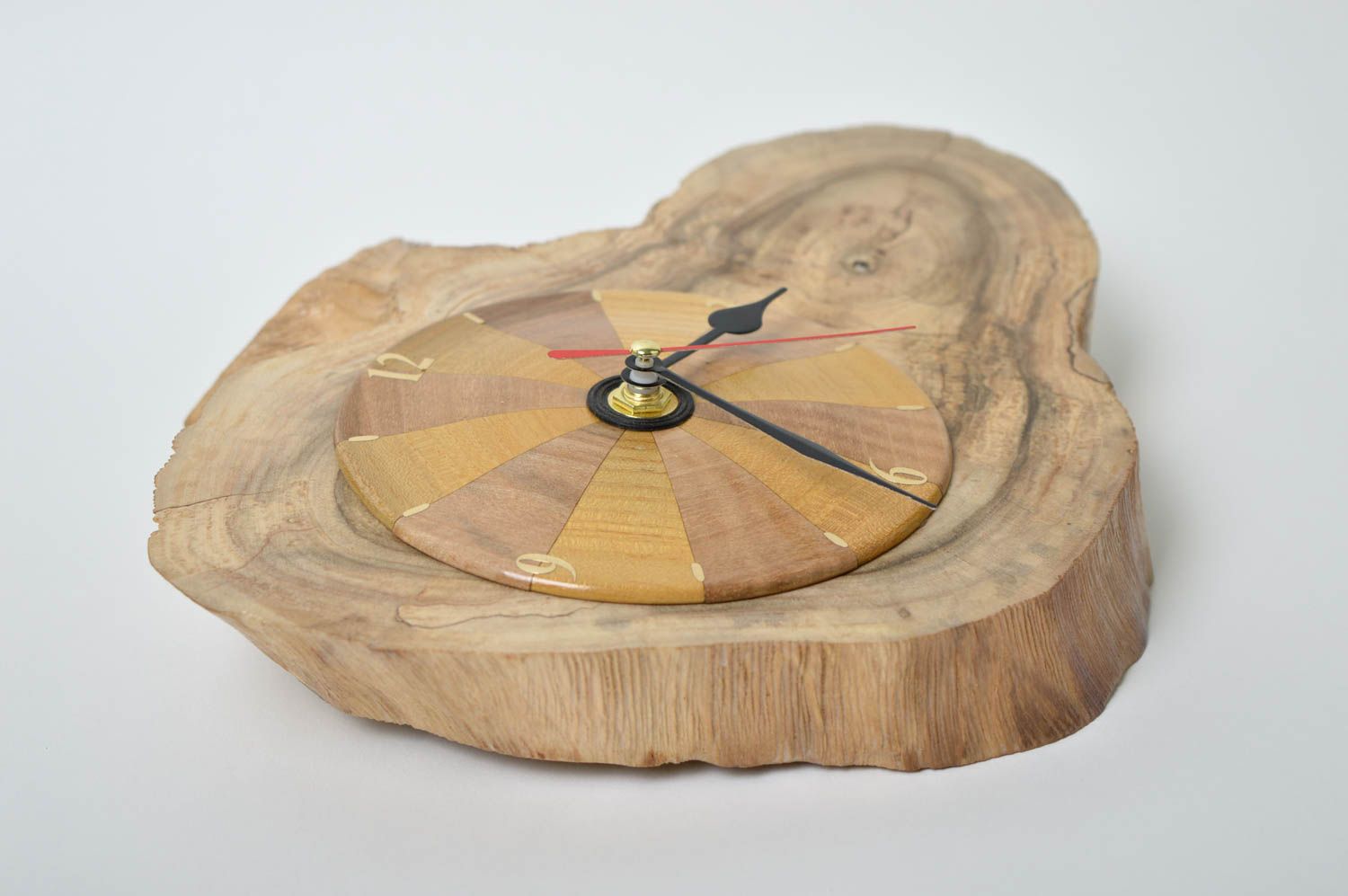 Reloj de pared hecho a mano de madera regalo original elemento decorativo  foto 3