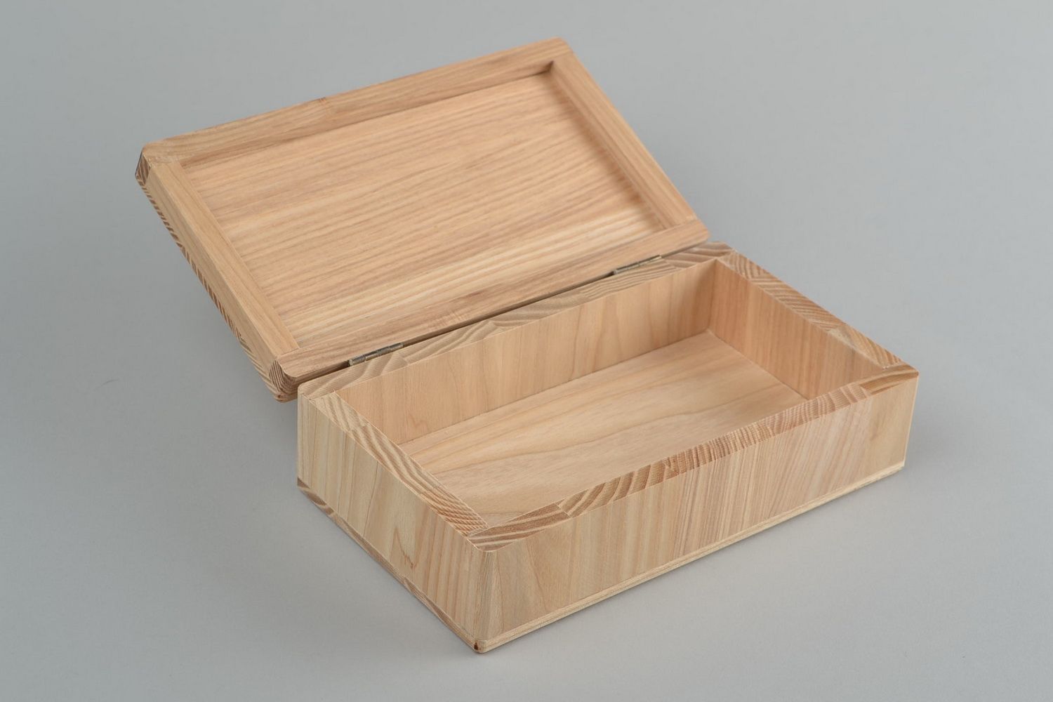 Handmade rectangular blank jewelry box for painting eco ash-tree wood photo 4