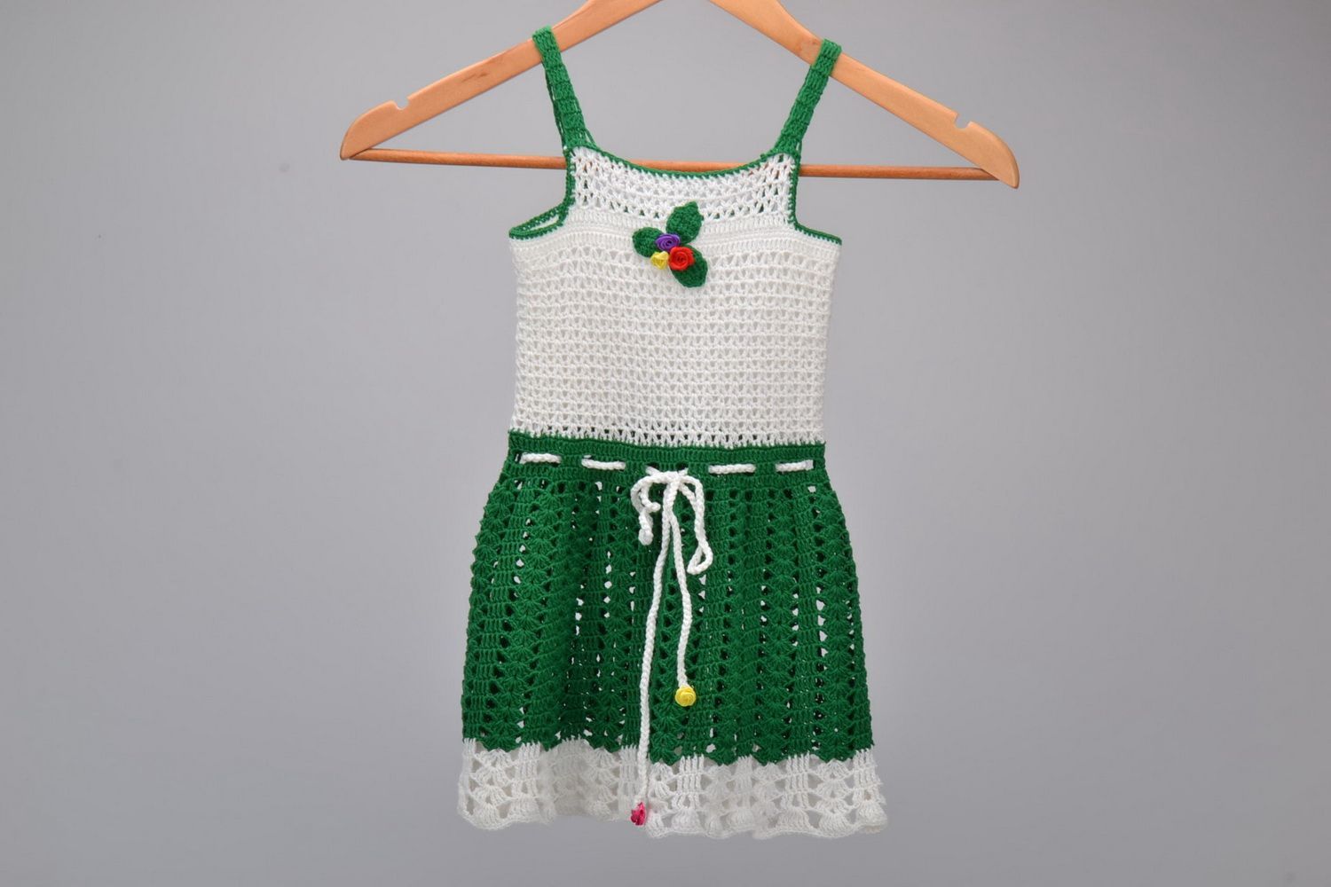 Crochet kid's sun dress Forest photo 5