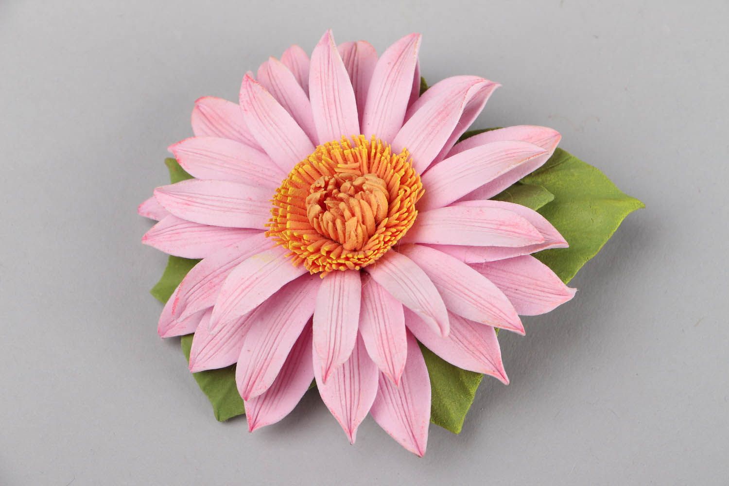 Barrette with flower Waterlily photo 1