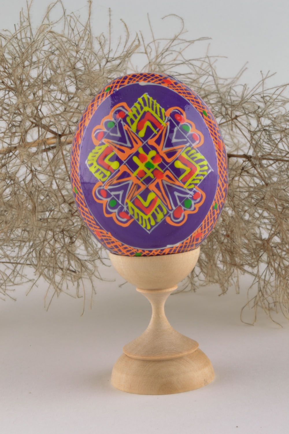 Wooden painted egg for Easter photo 1