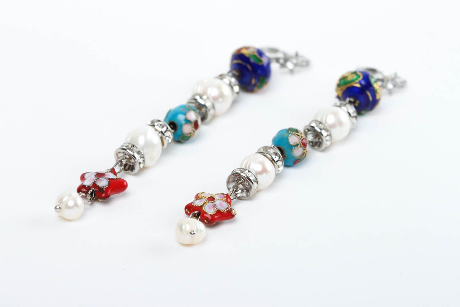 Pendientes artesanales de perlas regalo original para mujer bisutería fina foto 3