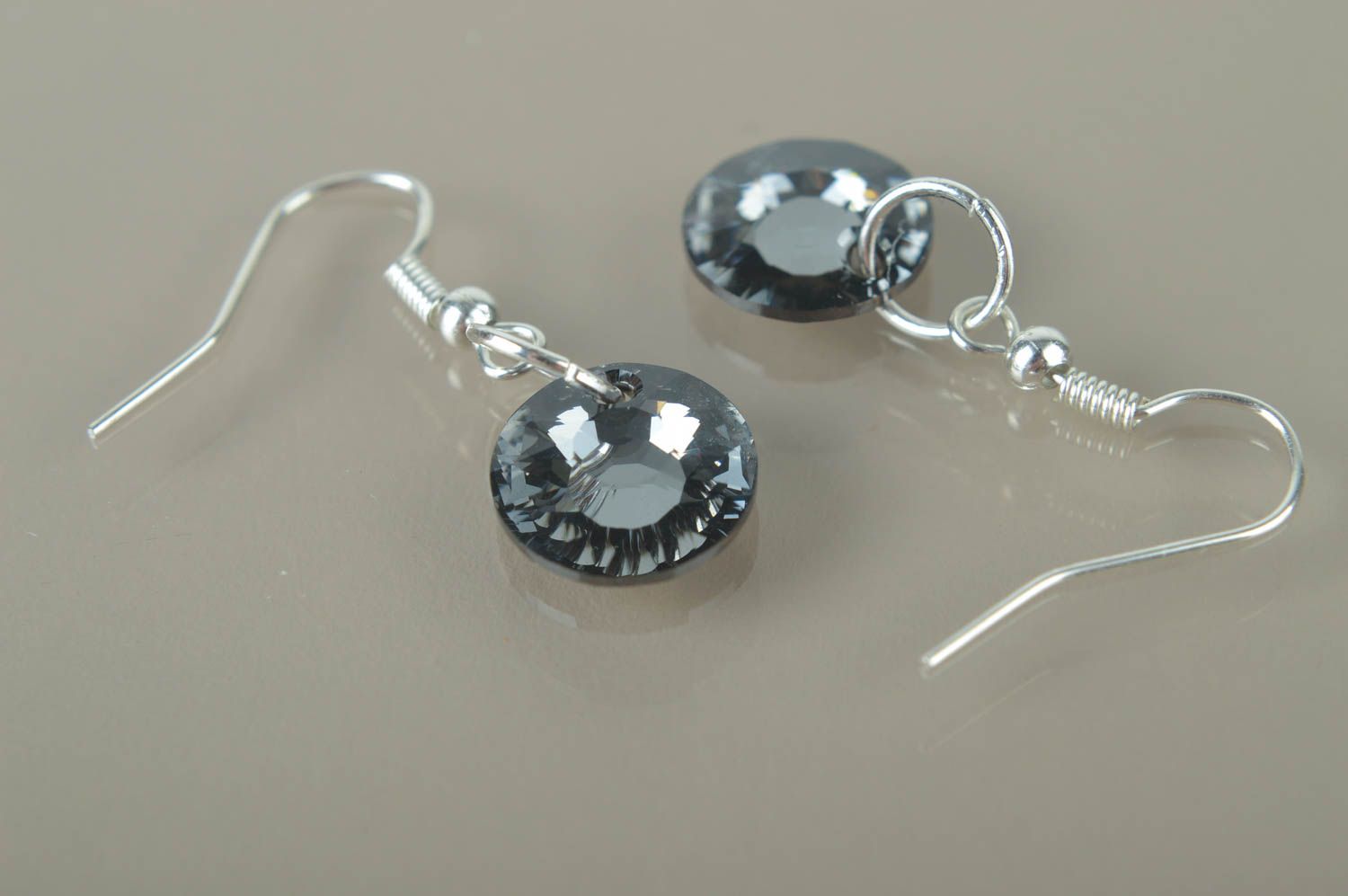 Ohrringe für Damen Ohrringe aus Glas handmade Ohrringe Schmuck Ohrhänger rund foto 1