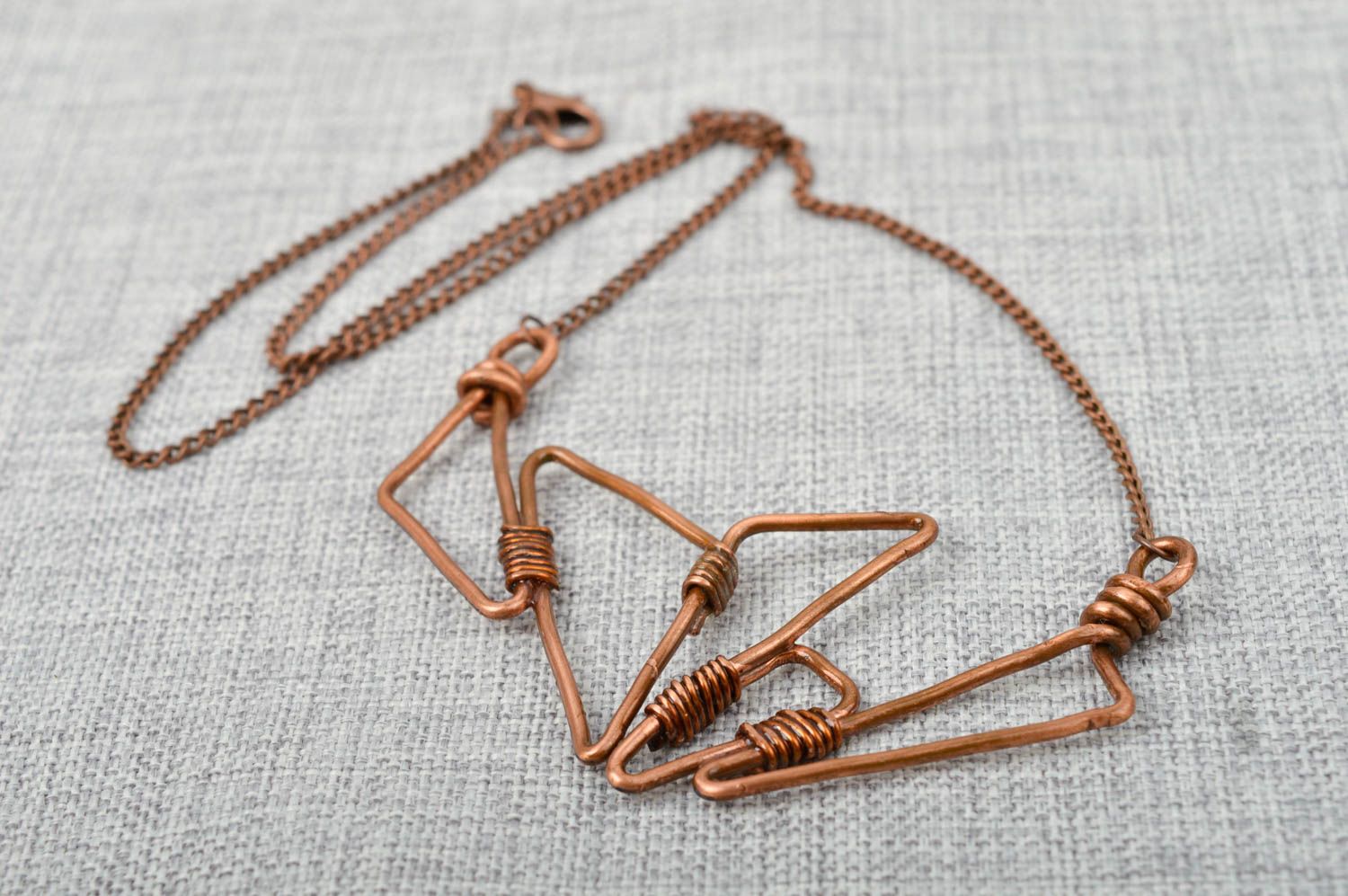Kupfer Anhänger handmade Halsketten Anhänger moderne Halskette für Frau foto 2