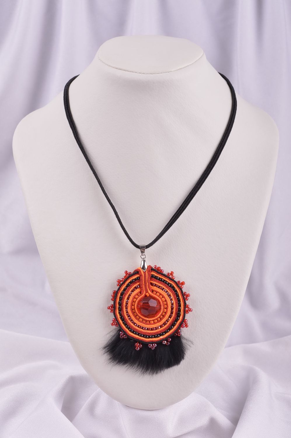 Stylish handmade textile necklace soutache jewelry costume jewelry designs photo 1