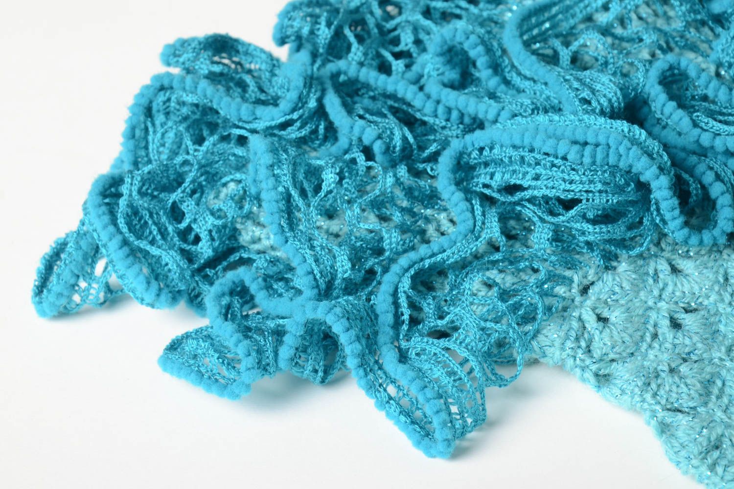 Jupe fille fait main Jupe tricot au crochet design oriignal bleu Vêtement fille photo 2