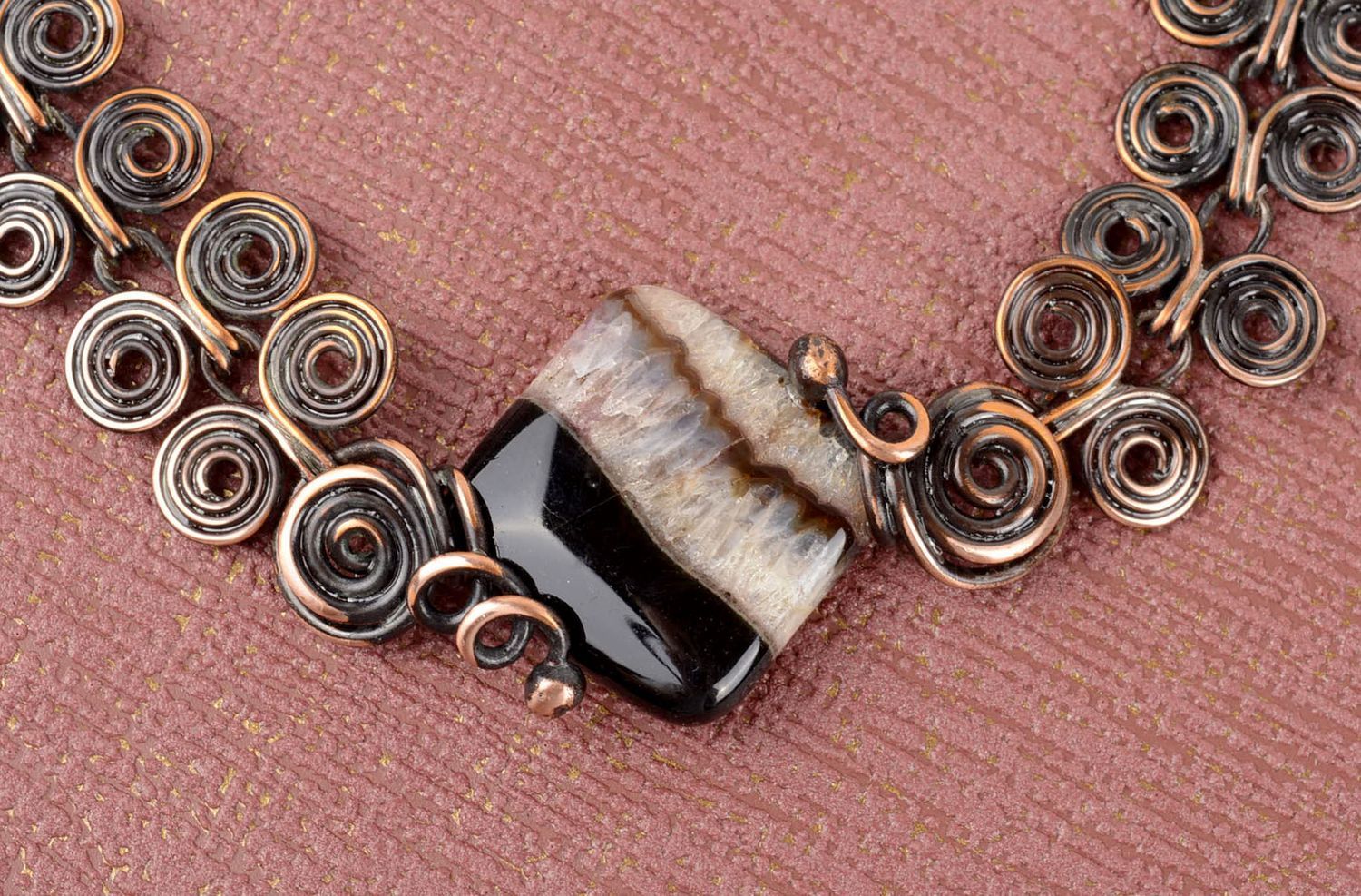 Handmade necklace unusual necklace designer accessory copper jewelry gift ideas photo 5