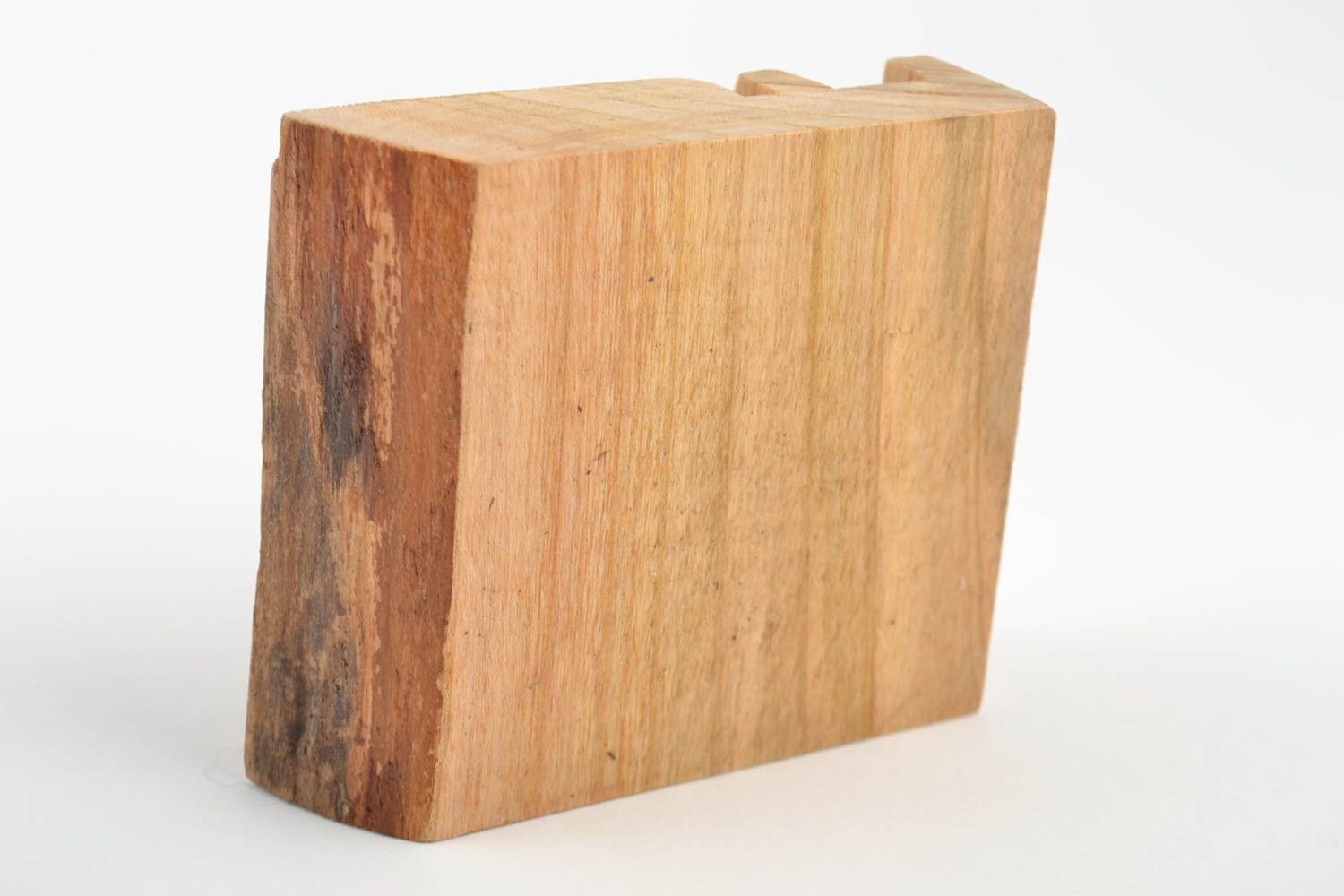 Small handmade laconic designer wooden varnished phone stand eco decoration photo 3