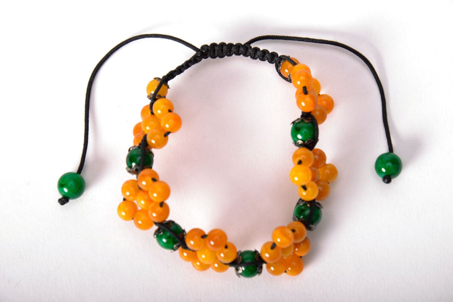 Woven bracelet with citrine and malachite photo 4
