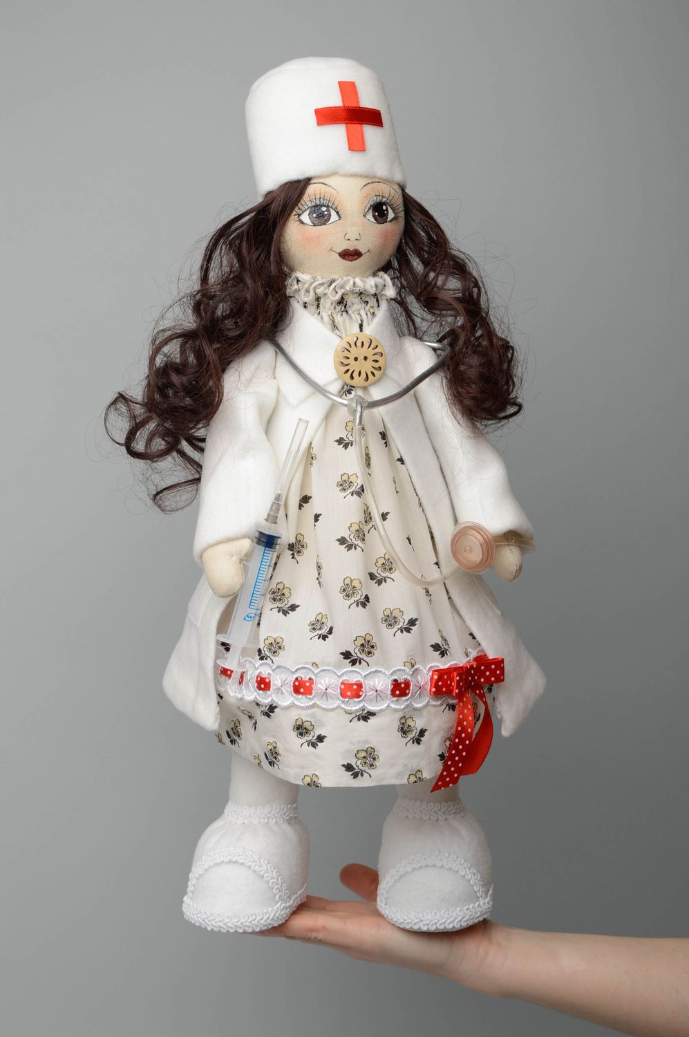 Handmade fabric doll Nurse photo 5
