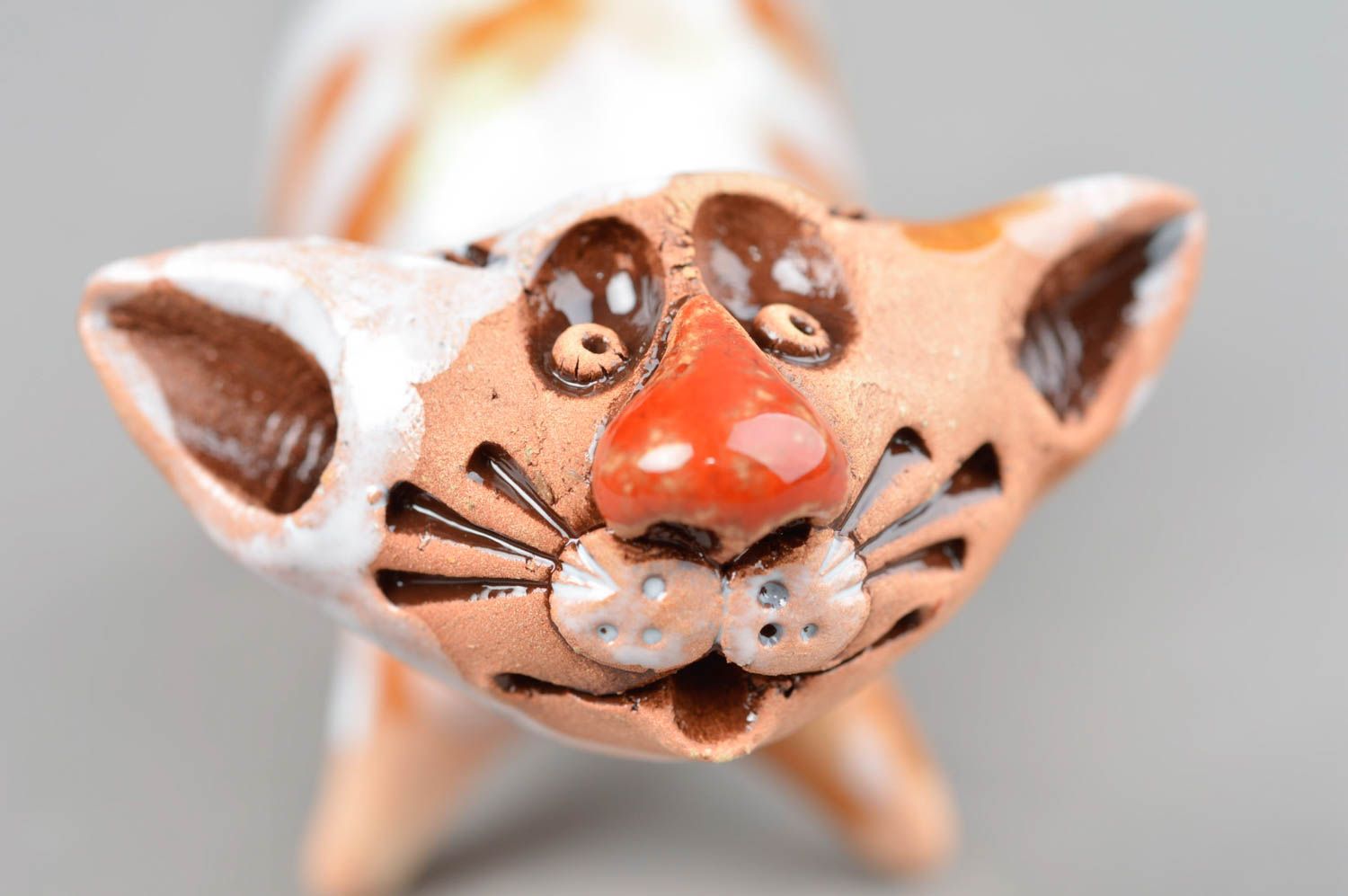 Handmade ceramic animals cat figurines coffee table decoration gifts for women photo 5