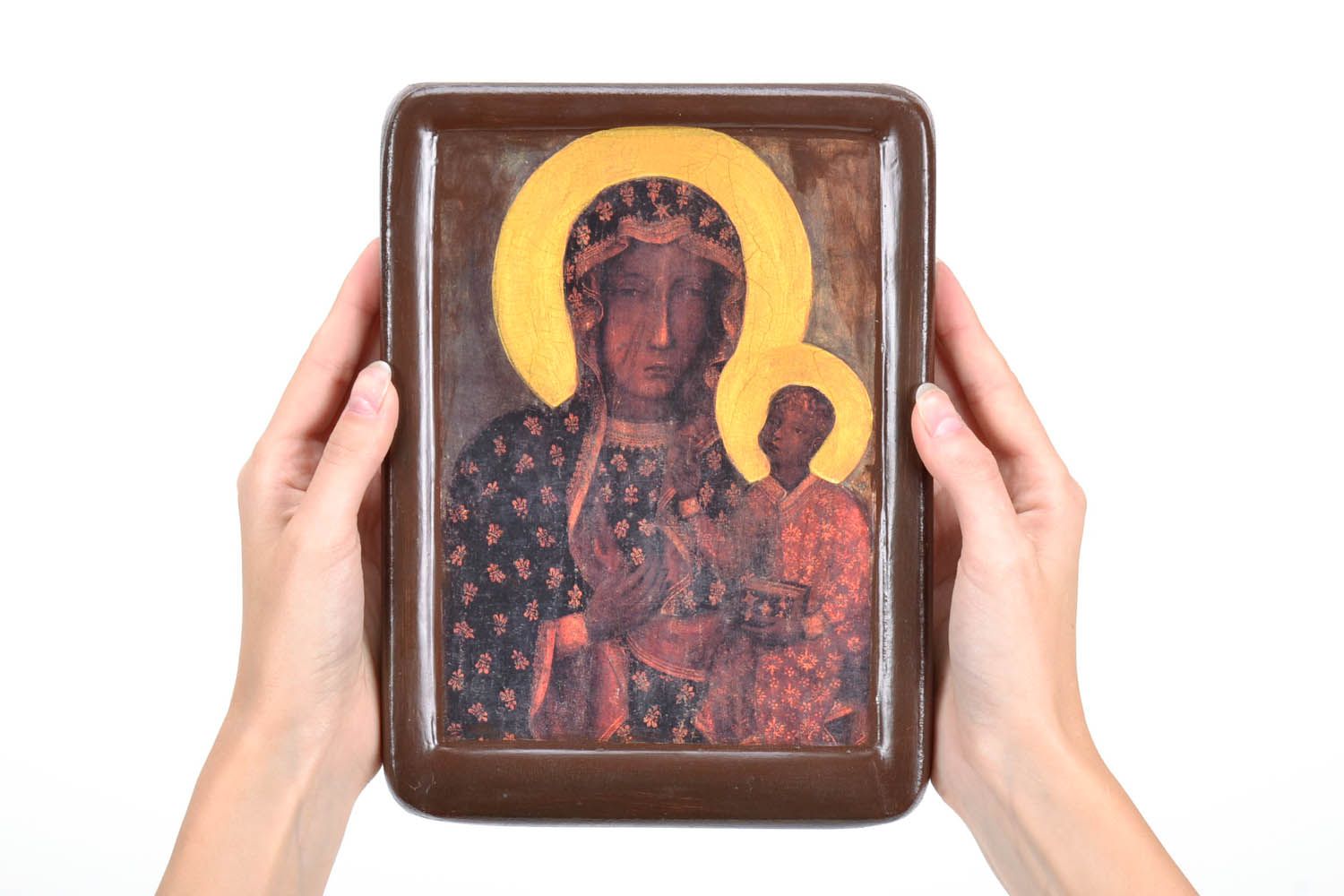 La copia del icono religioso Virgen de Częstochowa foto 2