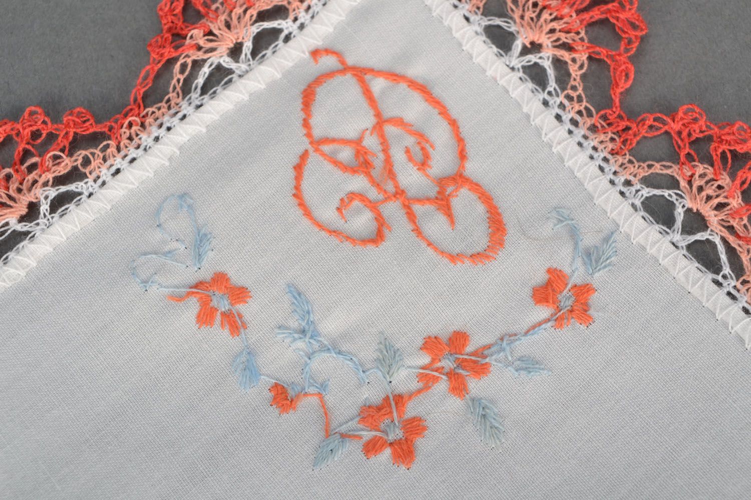 Handkerchief with monogram photo 5