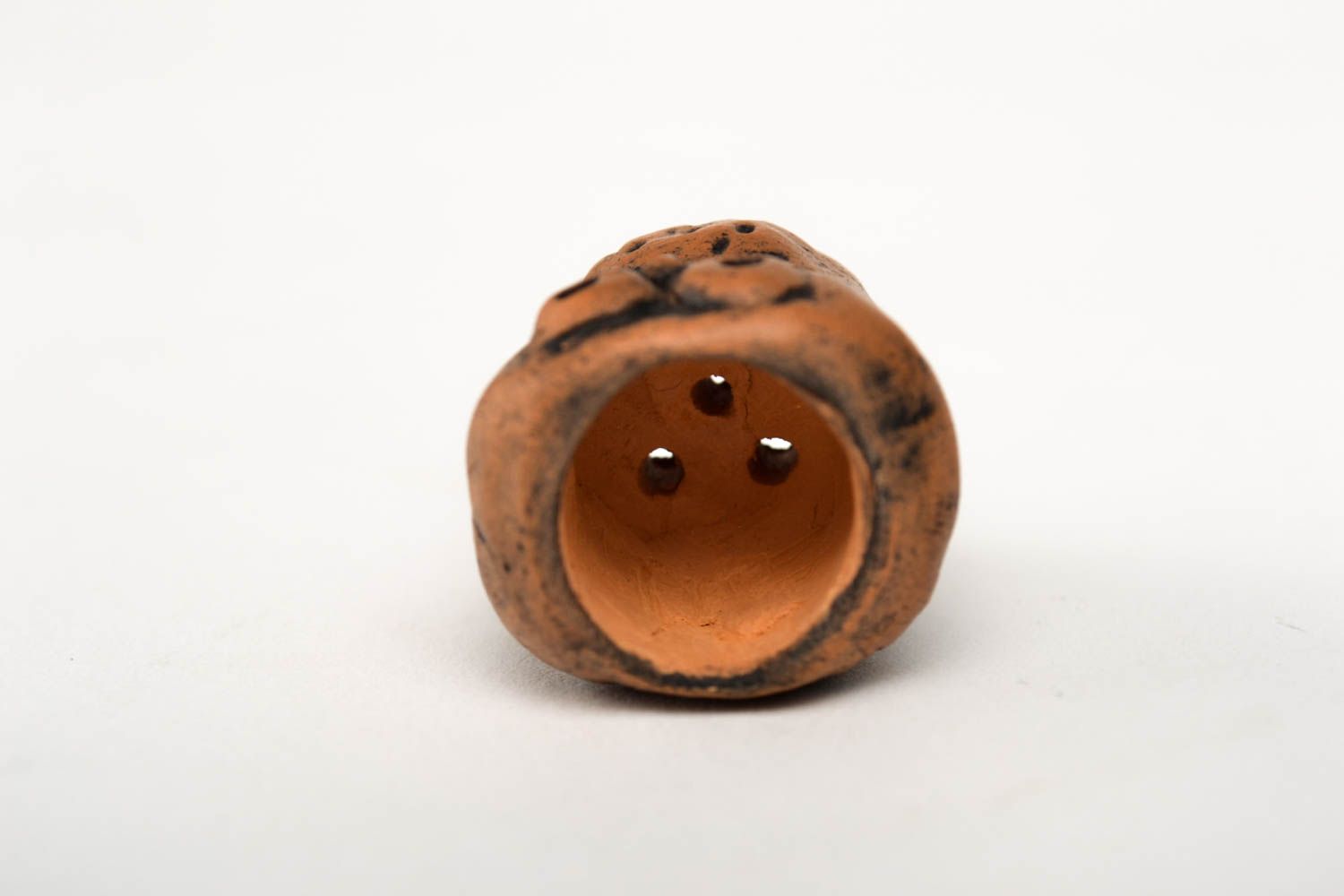 Unusual smoking bowl handmade clay thimble for smoking designer souvenir photo 3