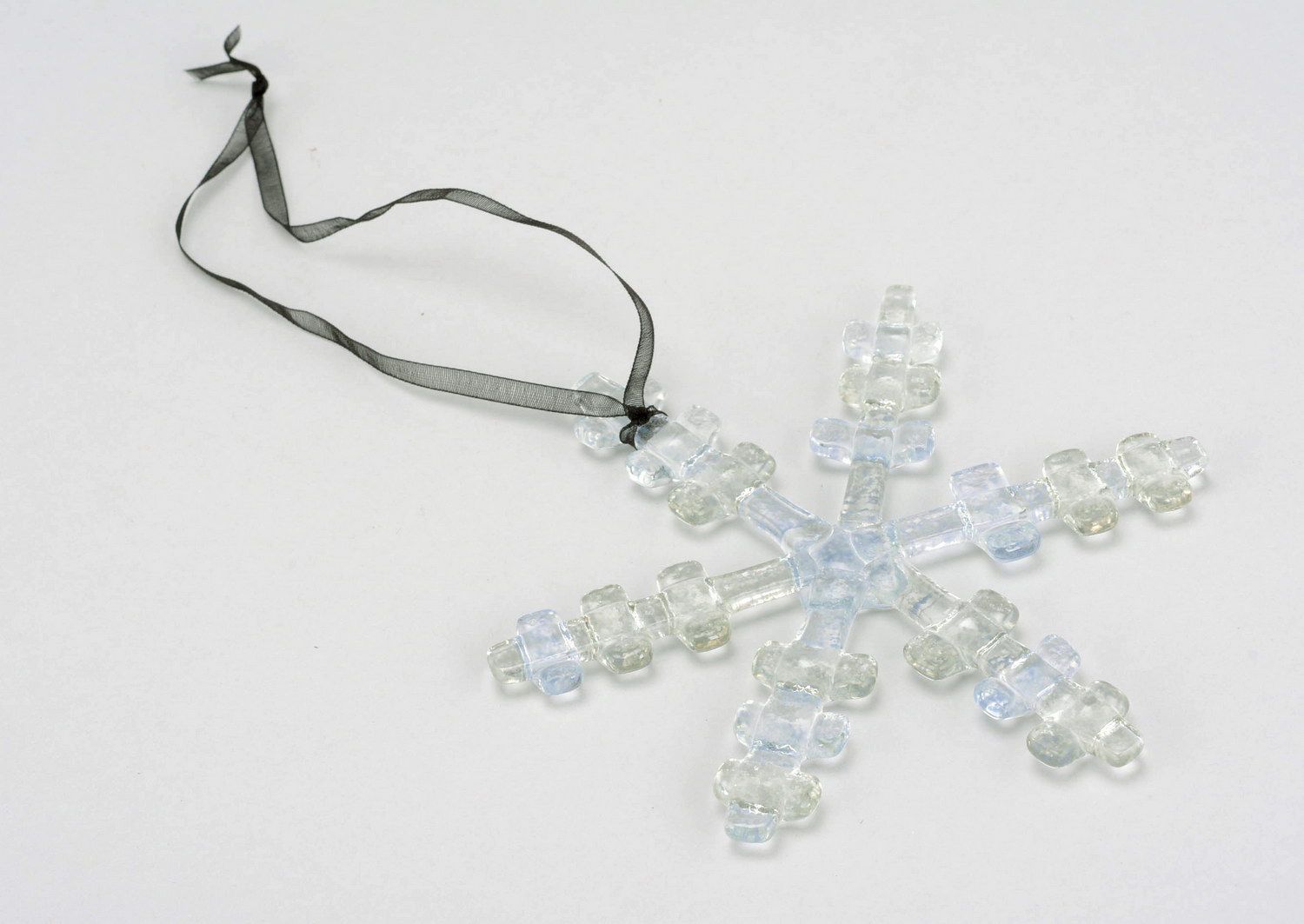 Brinquedo de Natal de vidro Floco de neve transparente foto 4