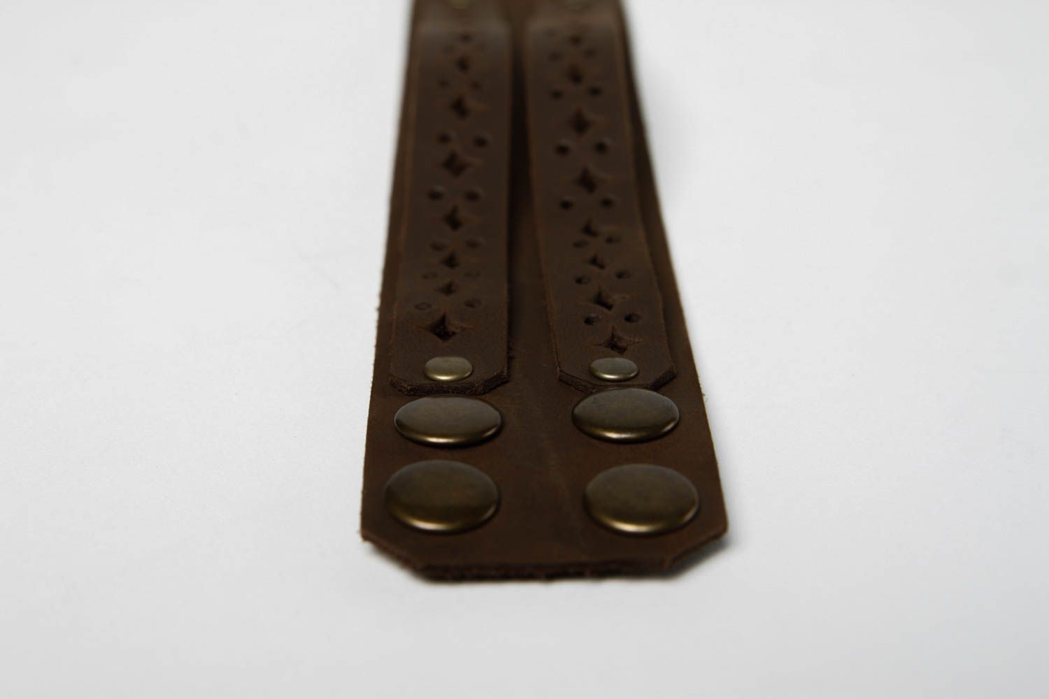 Bracelet cuir Bijou fait main Accessoire tendance marron original large photo 3