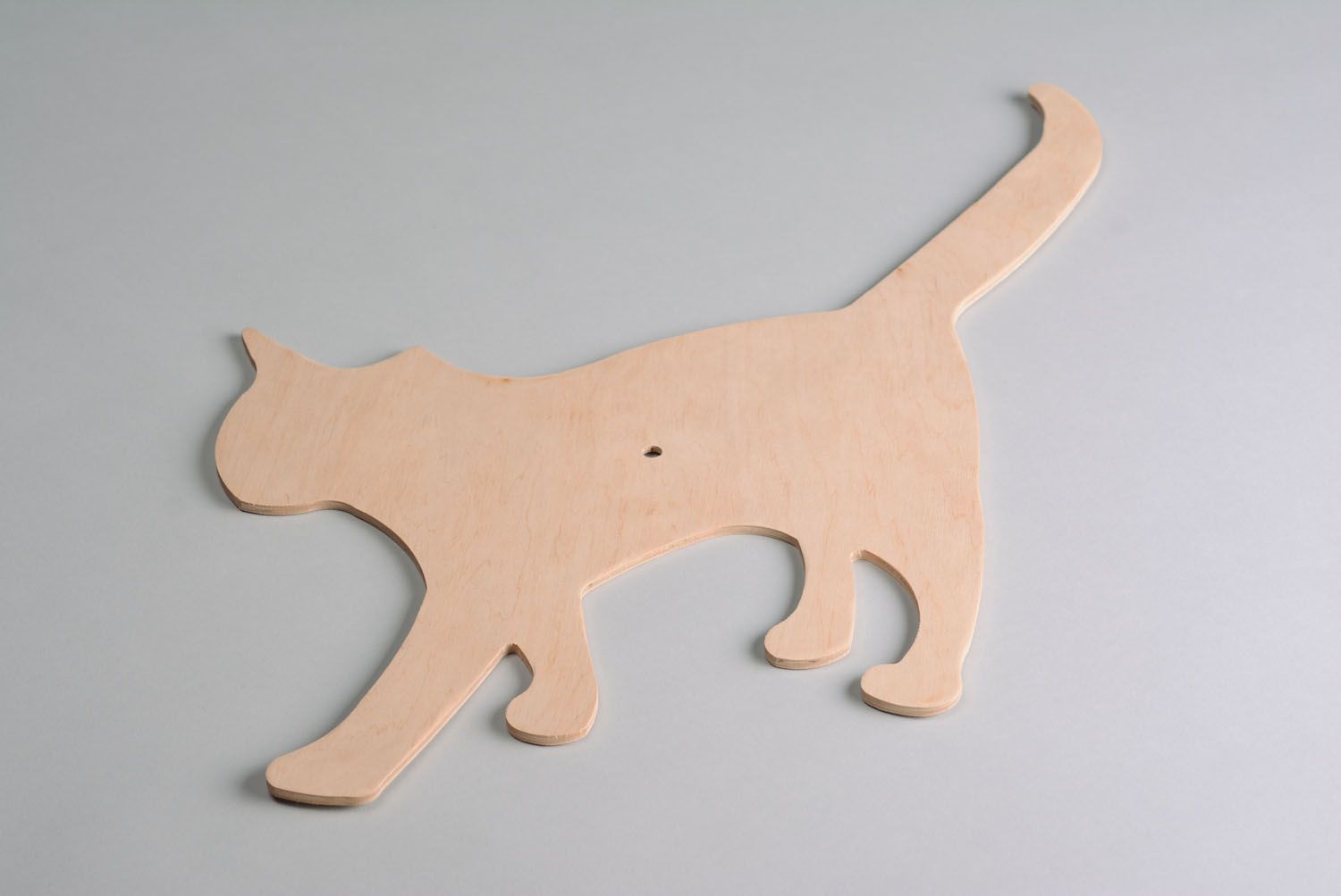 Plywood blank clock in the shape of cat photo 2