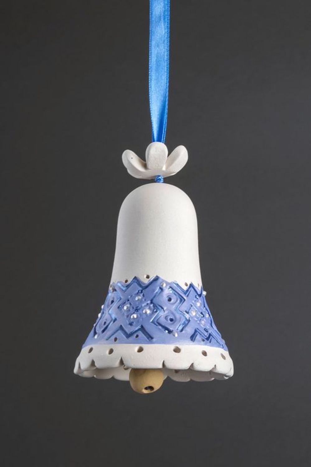 Ceramic bell of deep blue color photo 1