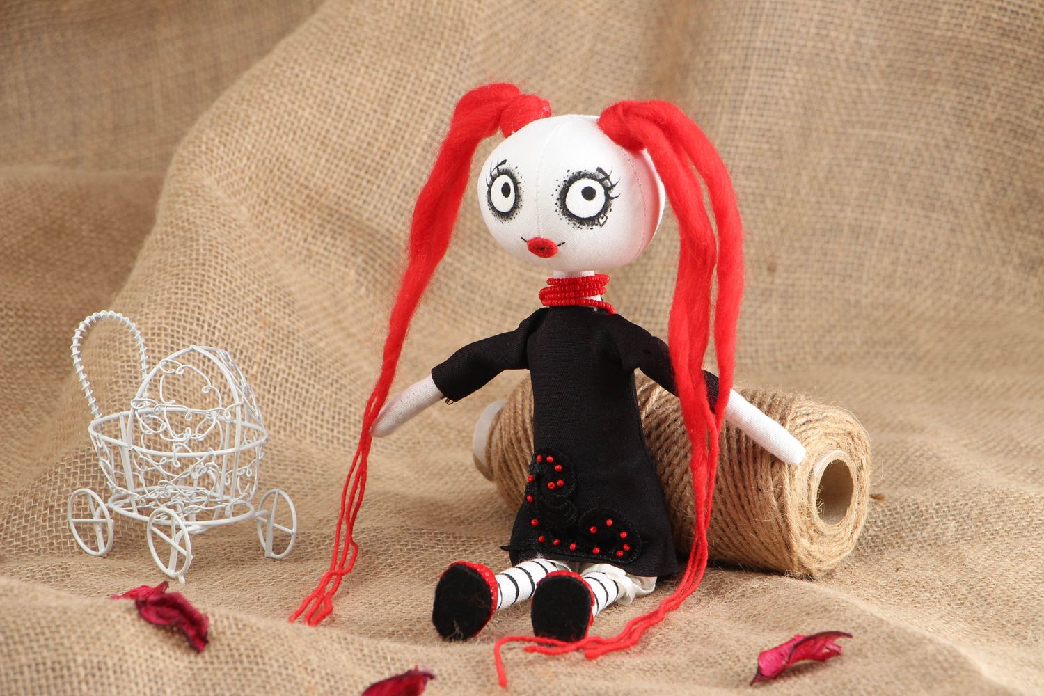 Handmade designer textile doll zombie photo 5