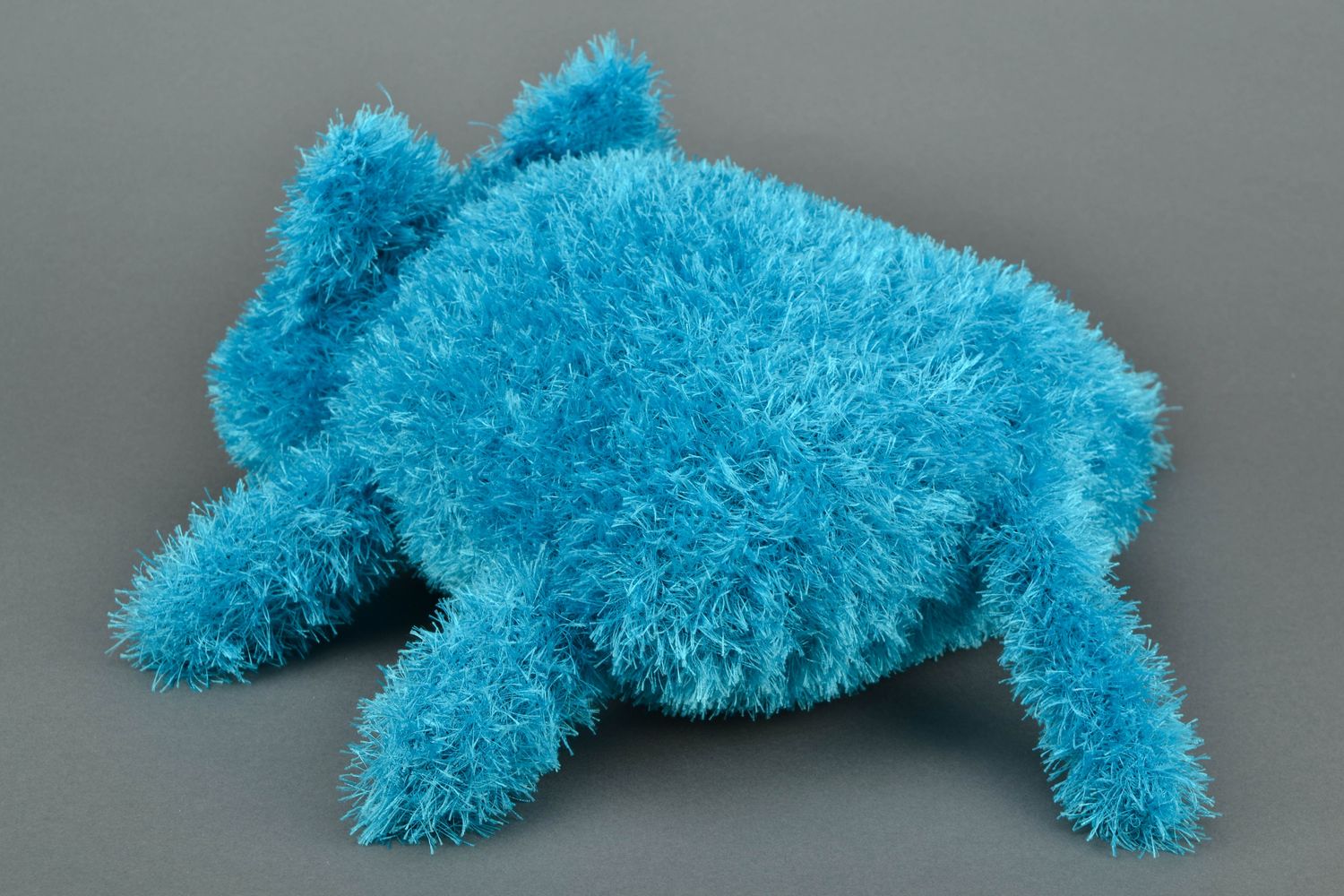 Peluche coussin en forme de chat bleu photo 4