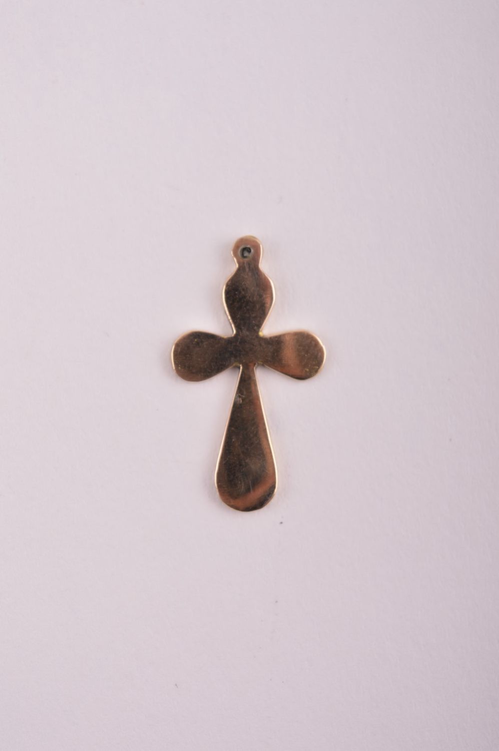 Крестик с камнями handmade подвеска на шею украшение из латуни маленький крестик фото 3